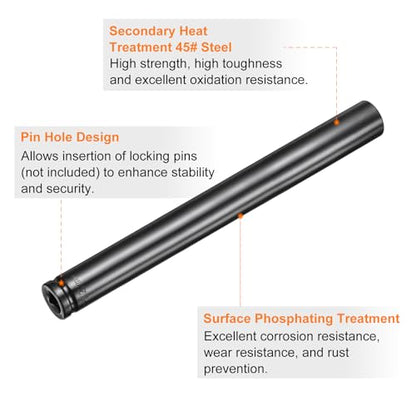 HARFINGTON 3pcs 6-Point Deep Impact Socket 1/2" Drive 22mm Metric Socket 11.7" (296mm) Extra Long Heat-Treated 45# Steel for Home Auto Spindle Axle Hex Nuts Bolts Repair, Black - size: 22mm + 11.7" Long