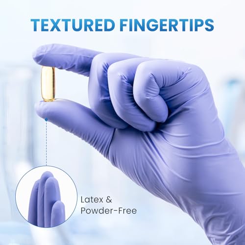 Borje Disposable Nitrile Gloves, Cooking, Cleaning, Food Safe - color: Iris Blue of 100, size: Small
