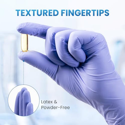 Borje Disposable Nitrile Gloves, Cooking, Cleaning, Food Safe - color: Iris Blue of 100, size: Small