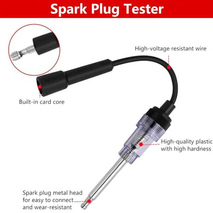 9 Pieces Compression Tester with Spark Plug Tester, Test Gauge, Motorcycle, Car, Outboard Engine, Chainsaw, Snowmobile, Car, Gasoline, Gas Engine - color: BLUE