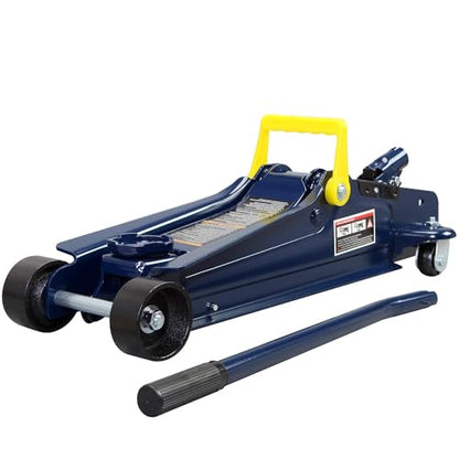 TCE 2.5 Ton Low Profile Floor Jack with Single Piston Quick Lift Pump, 5000 lbs Hydraulic Trolley Floor Jack, Fit Use for Automotive Sedans, Blue - size: 2.5 TON, style: Steel