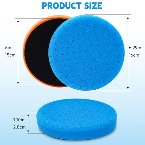 6 Inch Buffing Polishing Pads&Wool Buffing Pad ，with M14 Drill and 6 Inch Backing for Car Buffer Polisher, Washing Cleaning Waxing Dusting, 10PCS