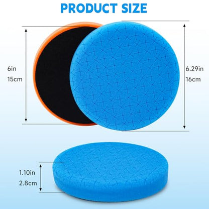 6 Inch Buffing Polishing Pads&Wool Buffing Pad ，with M14 Drill and 6 Inch Backing for Car Buffer Polisher, Washing Cleaning Waxing Dusting, 10PCS