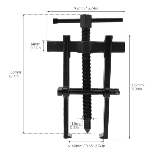 Two Jaw Bearing Puller, Adjustable 2 Jaws Gear Remover Tool, Puller Kit for Bearing, Gears, Pulley, Flywheel, Motorcycle, Car (6 inch) - size: 6 inch