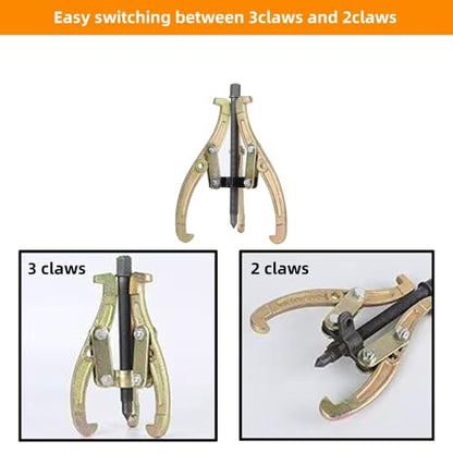 3 Jaw Gear Puller, Jaw Puller with Reversible Jaws for Removal | Heavy Duty Gear Extractor Tool for Automotive Wheel, Pulling Kit 6 Inch - size: 6inch