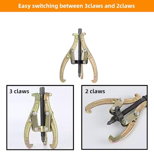 3 Jaw Gear Puller, Jaw Puller with Reversible Jaws for Removal | Heavy Duty Gear Extractor Tool for Automotive Wheel, Pulling Kit 4 Inch - size: 4inch