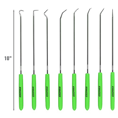 OEMTOOLS 26526 Hook and Pick Set- 8 Piece, Pick Set Mechanic, Hook Tool, Pick Tool, Mechanics Pick Set, Automotive Pick and Hook Set, Pick Tool Set - size: 8-Pc Hook Set