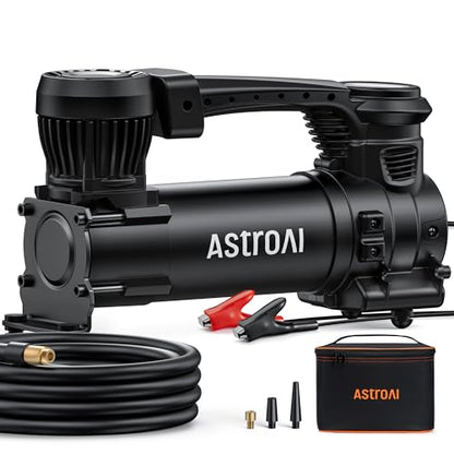 AstroAI T3 Heavy-Duty Air Compressor 12V Portable Offroad Air Compressor with 1.97CFM, 120PSI Tire Pump with Alligator Clips, LED Light for Pickups,Trucks, SUVs, RVs Cars for Up to 33 Inch Tires - style: Mechanical Screen