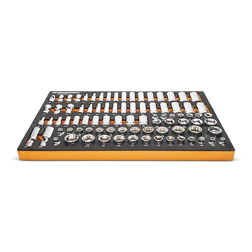 GEARWRENCH 85 Piece 3/8” Drive Master SAE Socket Set in Foam Storage Tray - GWMSSKT38SAE - size: One Size, style: 3/8" Chrome Sockets