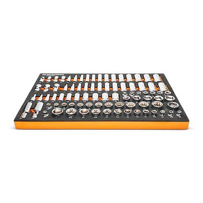 GEARWRENCH 85 Piece 3/8” Drive Master SAE Socket Set in Foam Storage Tray - GWMSSKT38SAE - size: One Size, style: 3/8" Chrome Sockets
