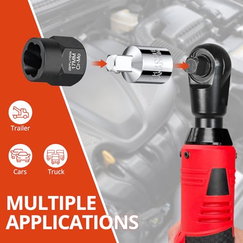 GETLITOOL 17Pcs Impact Bolt Extractor Tool Set, 42CR-MO Impact Bolt & Nut Remover Set with Storage Case, Nut Extractor Socket with Adapter for Car Repair, Machine Maintenance, Tools for Men's Gift