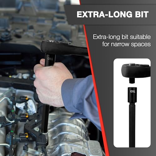 EACELIY 107PCS Bit Socket Set,1/4”,3/8 & 1/2” Drive Bit Socket Set,Torx/Extra Long/Tamper Proof/Hex/Ball End Hex,S2 Alloy Steel & CR-V,SAE&Metric - size: 107PCS
