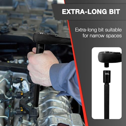 EACELIY 107PCS Bit Socket Set,1/4”,3/8 & 1/2” Drive Bit Socket Set,Torx/Extra Long/Tamper Proof/Hex/Ball End Hex,S2 Alloy Steel & CR-V,SAE&Metric - size: 107PCS