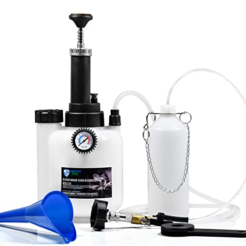 SMOTIVEPRO Manual Brake Bleeder Kit, 3L One Man Brake Bleeding Kit | 45mm Adapter for Most European Brake Master Cylinder Reservoirs, Professional Brake Fluid Bleeding - size: 45mm Adapter for BMW/Audi/VW/Mercedes