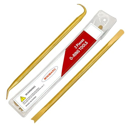 2 Picks Brass Pick Kit, O-Ring and Seal Installation and Extraction Tools with 4 Tip Styles for Scuba Diving, Automotive and DIY Maintenance