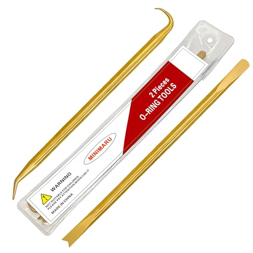 2 Picks Brass Pick Kit, O-Ring and Seal Installation and Extraction Tools with 4 Tip Styles for Scuba Diving, Automotive and DIY Maintenance