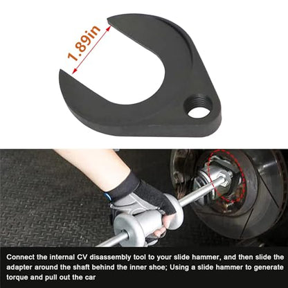 48mm Inner CV Axle Puller Removal Tool-CV Joint Fork Removing Adapter,for Most Vehicles,Fix Damaged CV Joints-Front Wheel Drive Axle Pulley Attachment, Fits Slide Hammers with 5/8-inch x 18 Threads