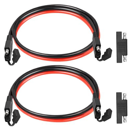 XRDS -RF SAE Extension Cable 2FT 2PCS– Heavy Duty 10AWG Tinned Copper Wire with SAE Battery Cable Terminal Connectors for Automotive, RV, Marine, and Solar Applications. - size: 2 FT