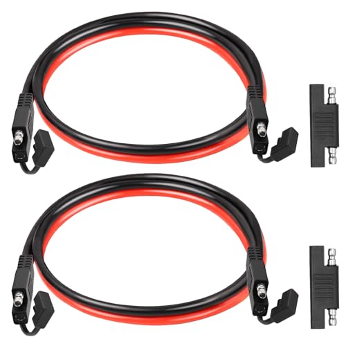 XRDS -RF SAE Extension Cable 2FT 2PCS– Heavy Duty 10AWG Tinned Copper Wire with SAE Battery Cable Terminal Connectors for Automotive, RV, Marine, and Solar Applications. - size: 2 FT