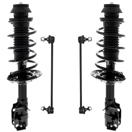 Detroit Axle - Front Struts Sway Bars for 2015-2019 Honda Fit 2 Struts with Coil Spring Assembly 2 Stabilizer Sway Bar End Links 2016 2017 2018 Replacement Suspension Kit - size: 4QS55141/Sway Kit