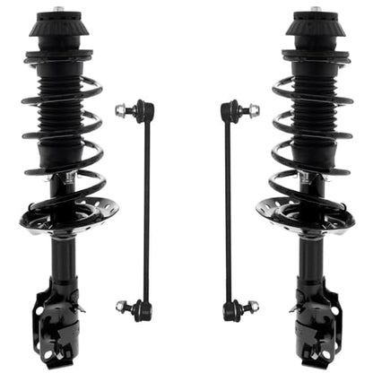 Detroit Axle - Front Struts Sway Bars for 2015-2019 Honda Fit 2 Struts with Coil Spring Assembly 2 Stabilizer Sway Bar End Links 2016 2017 2018 Replacement Suspension Kit - size: 4QS55141/Sway Kit