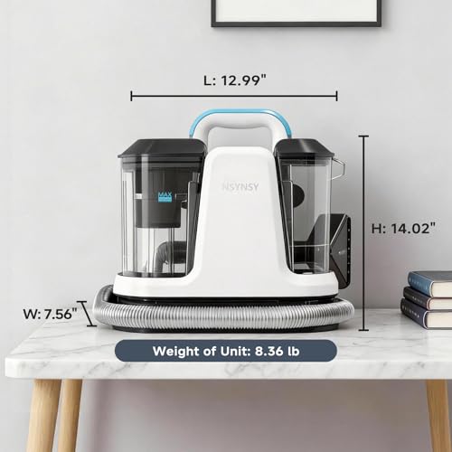 Upholstery Cleaner Machine & Carpet Cleaner | Portable Spot Cleaner with Strong Suction and Scrubbing Brush for Pet Stains, Spills on Couches, Rugs, Mattresses, Car Interiors (White) - color: White
