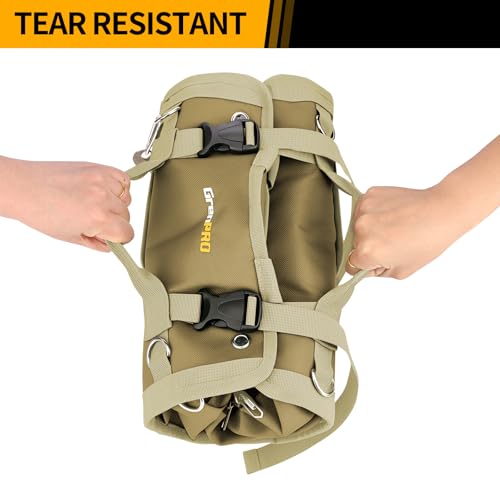 GrenPRO Roll Up Tool Bag, Tool Roll Up Bag with Detachable Tool Pouches, Soft Rollable Tool Pouch, Tool Organizer for Electricians, DIY, Valentines Day Gifts for Him Dad Men Mechanic Welding, Khaki - color: Khaki