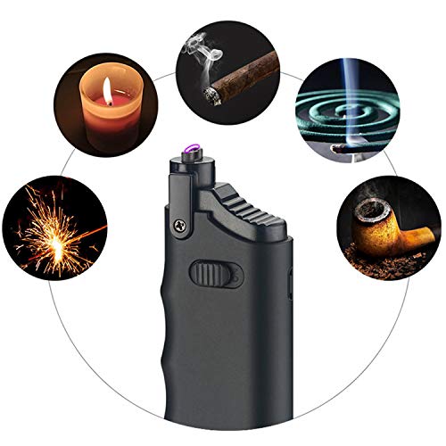 Candle Lighter Electric Arc Rechargeable Lighter with Safety Lock USB Plasma Lighter Perfect Telescopic Rod Neck Fire Starter Lighter for Outdoor Camping Hiking Cooking BBQs - color: Red