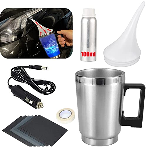 Headlight Restoration Car Headlight Lens Scratch Repair Polish Tool with 100 ml Restoration Liquid,Auto Headlight Vapor Renovation Kit with UV Block Coat to Remove Yellowing/Scratch/Haze/Oxidation - size: L
