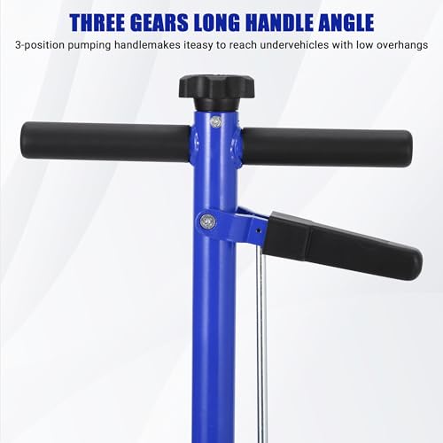 GarveeTech 22 Ton Air Hydraulic Floor Jack for Heavy Duty Trucks & Tractors – Low Profile (9"-17.7"), 4 Adapters, 46" Adjustable Handle – 44,000 Lbs Capacity - color: 22 Ton Blue