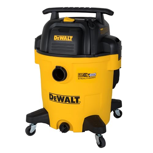 DEWALT 12 Gallon STEALTHSONIC Ultra Quiet Poly Wet Dry Vacuum, DXV12P-QTA Powerful Suction Noise Reduction Vac, 5.5 Peak HP Shop Vacuum for Jobsite/Workshop, Reduce Motor Noise, Yellow - size: 12Gallon-QTA