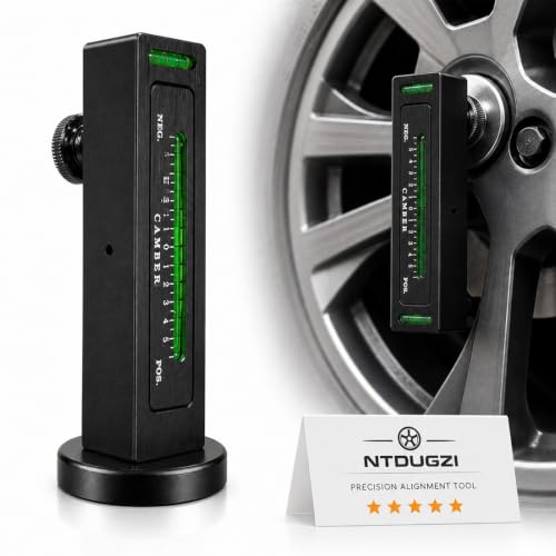 Magnetic Alignment Camber Gauge Wheel Tool Caster Measuring Level Vehicles | Adjustable -5° to +5° Range, Bubble Level Compact Plastic Body for Automotive Car Truck Rv Tire Repair Checks(Black-1pc) - color: Black-1pc