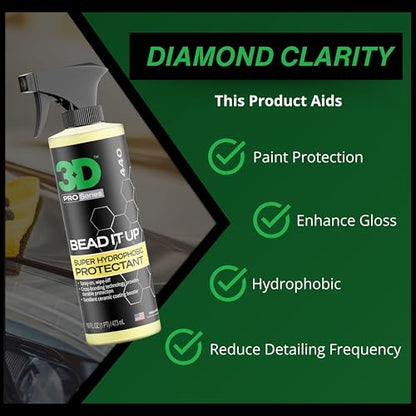 3D Bead It Up Ceramic Coating Booster Spray - Super Hydrophobic Bead Maker - Polymer Paint Protectant & Sealant 16oz. - size: 16 Fl Oz (Pack of 1)