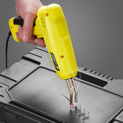 VEVOR Plastic Welding Kit, 220W Plastic Welder Gun with 800PCS Hot Staples & 56PCS Welding Rods, Professional Hot Staple Welding Gun with LED Light, Carrying Case for Kayak, Toys, Car Bumper Repair - style: 220W Gun with 800PCS
