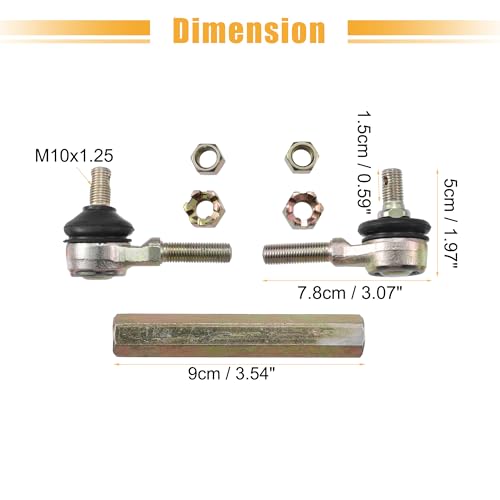 ACROPIX 9cm 3.54" Steering Tie Rod End Tie Rod Link Fit for 50cc 70cc 90cc 110cc 125cc 150cc ATV Quad Four Wheeler with Ball Joint Accessories - Pack of 2 - size: 90mm