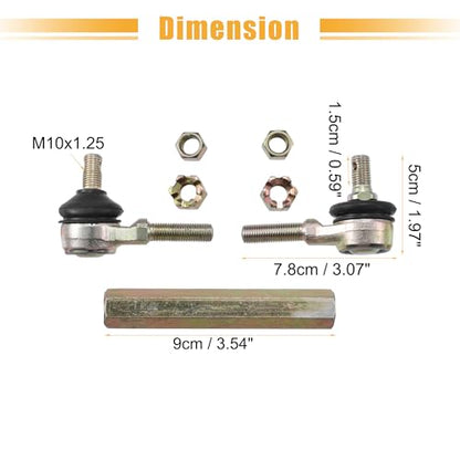 ACROPIX 9cm 3.54" Steering Tie Rod End Tie Rod Link Fit for 50cc 70cc 90cc 110cc 125cc 150cc ATV Quad Four Wheeler with Ball Joint Accessories - Pack of 2 - size: 90mm