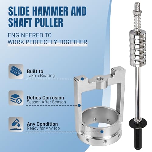 3.75” CV Axle Removal Tool, Sliding Hammer Puller, 8 Bolts | Carbon steel, Stable and Easy Remove, Thickened Axle Puller Fits Cars, Trucks, ATVs, and UTVs