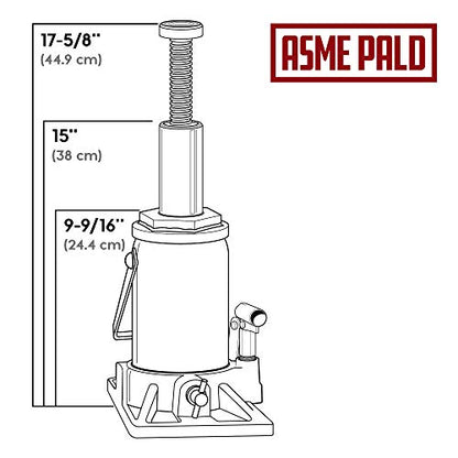Alltrade 20 Ton Bottle Jack with 9-11/16 inch to 17-5/8 inch lifting range, portable hydraulic car jack with carrying case- Red 647503 - size: 20 Ton