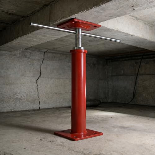 2PCS House Floor Jacks with Adjustment Lever, 11"- 16" Height Range, Adjustable Jack Post for Lifting, Crawl Space Jacks for Temporary Support - 11000 lbs Max Load Capacity, Red - size: 11-16in Red