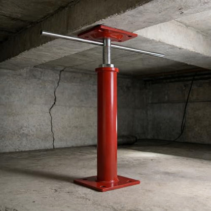2PCS House Floor Jacks with Adjustment Lever, 11"- 16" Height Range, Adjustable Jack Post for Lifting, Crawl Space Jacks for Temporary Support - 11000 lbs Max Load Capacity, Red - size: 11-16in Red
