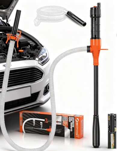 Portable Fuel Transfer Pump with 47" Hose-High Flow Hand Fuel Pump, Battery Powered Siphon Pump for Gasoline Mechanical Fuel Pumps Universal Fit for Gasoline, Vehicles, Fuel,Water Transfer（Amber） - color: 1 Pack of 1 Amber