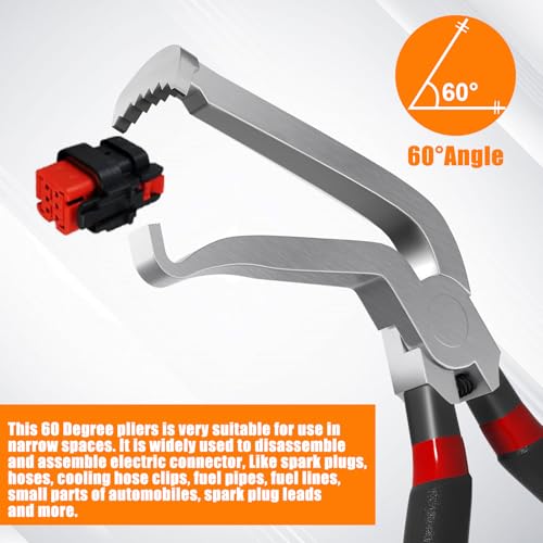 Electrical Disconnect Pliers 37960, 37980 Electrical Connector Pliers for Cars, Fuel Line Petrol Clip Pipe Plier, Compatible with Car Electrical Systems & Push Tab Style Plugs(3-Piece Set) - color: 3 Pcs Set