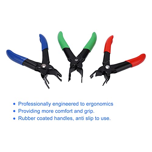 Aramox 3-Piece Fuel Line Pipe Disconnect Pliers Set, Universal Anti-Slip Handles for Petrol Cars