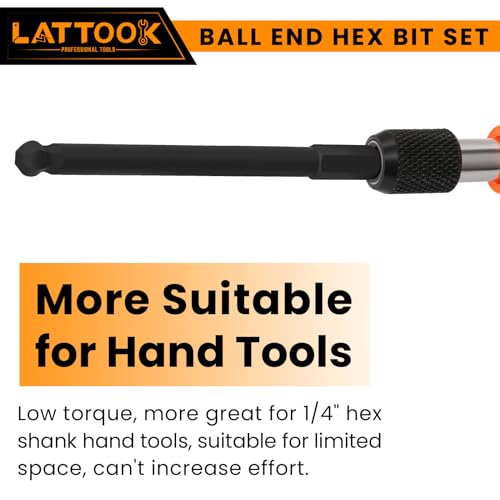Ball End Hex Head Allen Wrench Drill Bit Set, 12PCS Metric Ball End Hex Bit Set Allen Key Bit Set, Magnetic S2 Steel, 4'' Long - style: 12PCS Ball Hex Bits 100MM