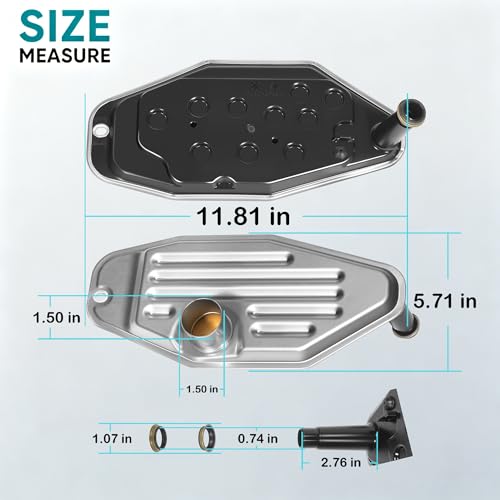 68RFE Transmission Filter and Gasket Kit DF-211 for 2007.5-2024 Ram 2500 3500 4WD 4x4-6.7L Cummins Diesel Fluid Change Service Set - Replaces 5013470AC, WL10394, 05013470AC