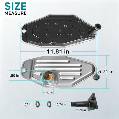 68RFE Transmission Filter and Gasket Kit DF-211 for 2007.5-2024 Ram 2500 3500 4WD 4x4-6.7L Cummins Diesel Fluid Change Service Set - Replaces 5013470AC, WL10394, 05013470AC