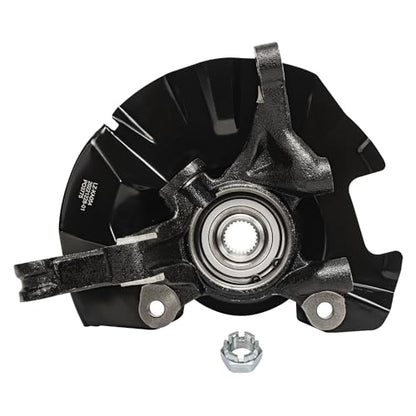 Detroit Axle - 4pc Steering Knuckles Kit for 07-11 Hyundai Accent, 2 Front Steering Knuckles & Wheel Bearing Hubs 2 Rear Wheel Bearing and Hubs 2007 2008 2009 2010 2011 Replacement - size: 4UW48690/Kit