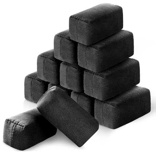 Riakrum 12 Pack Microfiber Applicator Pads Suede Car Detailing Sponge Ceramic Coating Applicator Pads Coating Sponge for Cars Graphene Metal Plastic Trim Ceramic Spray Applying Wax (Black) - color: Black