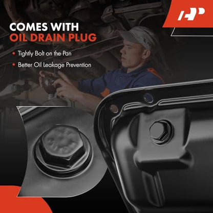 A-Premium Lower Engine Oil Pan Sump with Drain Plug, Compatible with Dodge Grand Caravan 2011-2020, Journey 2011-2019, Avenger 2011-2014 & Chrysler Town & Country, 200 & Ram C/V, Only Fit 3.6L | Compatible with Dodge Grand Caravan 2011-2020, Journey 2011-