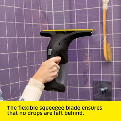 KÄRCHER WV 1 Electric Window Vacuum Squeegee 10" - Perfect for Showers, Mirrors, Glass, and Countertops - Electric Squeegee, Black - color: Black